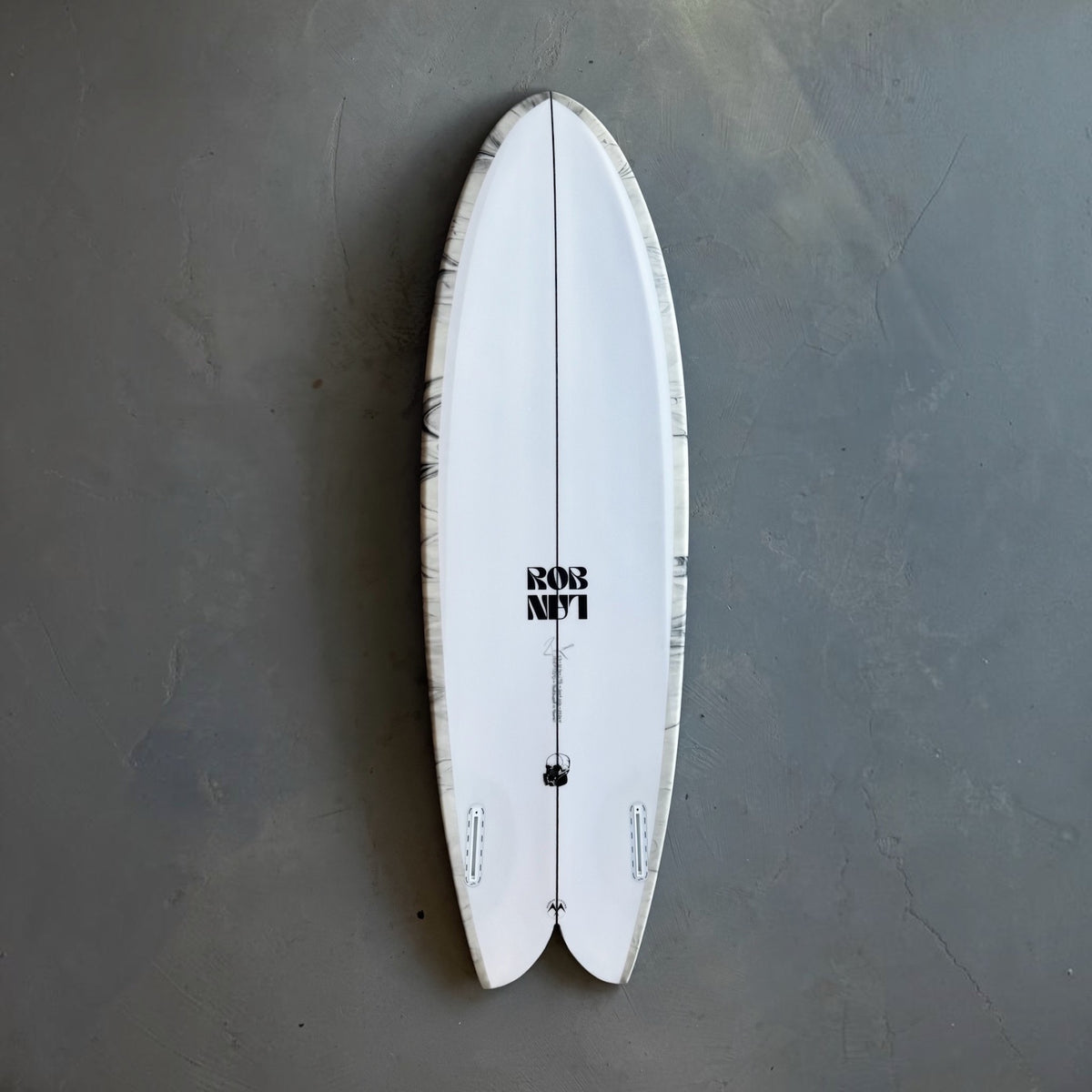 5'8 Rob Lan Mormyrid Surfboard Underside